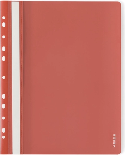 VERDE A4 quick binder with euro punch strip, brick red
