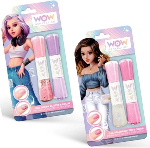 WOW Generation Double Nail Polish – Color and Glitter