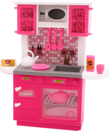 Realistic kitchen unit with oven and sink