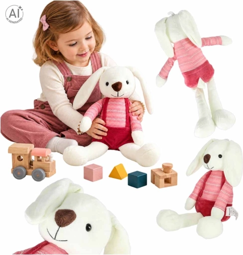 Plush bunny in red shorts 36 cm - 1 piece