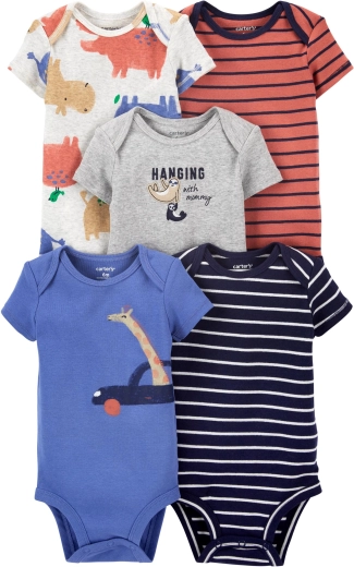 Carter's baby cotton short-sleeve bodysuits, set of 5 pcs – NB, size 56