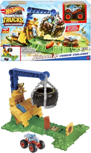 Hot Wheels Monster Trucks Arena Smashers Rhinomite – предизвикателство с разбиваща гума