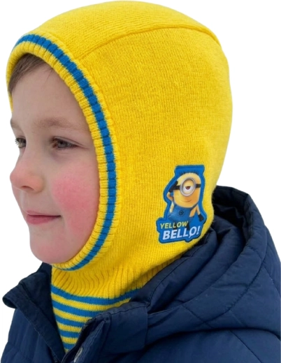 Children's winter balaclava Minions yellow