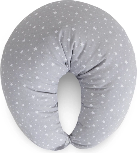 Ceba baby възглавница за кърмене Huggy basic grey stars 150 × 60 × 37 cm