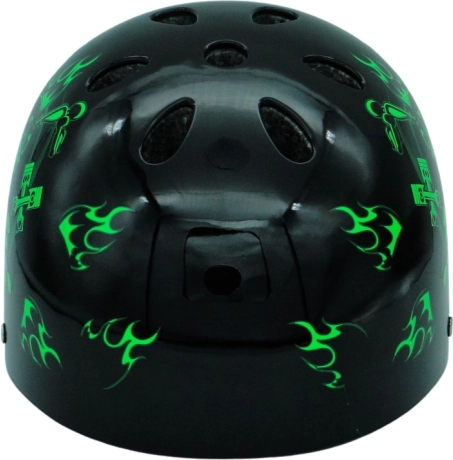 Black-Green Skull Bike & Skate Helmet M (55–58 cm)