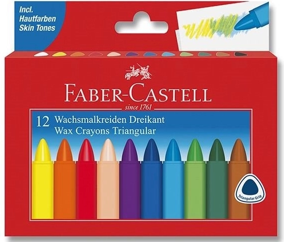 Триъгълни восъчни пастели 12 бр. FABER-CASTELL