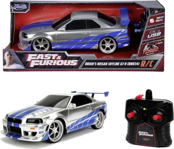 Jada RC Nissan Skyline GT-R от филма Бързи и яростни в мащаб 1:16