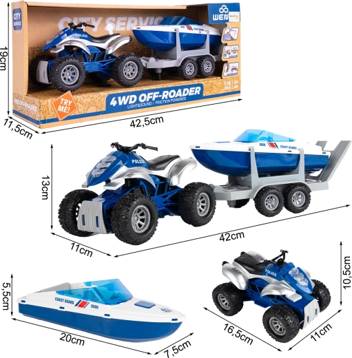 Police Set – Quad Bike and Motorboat 1:16