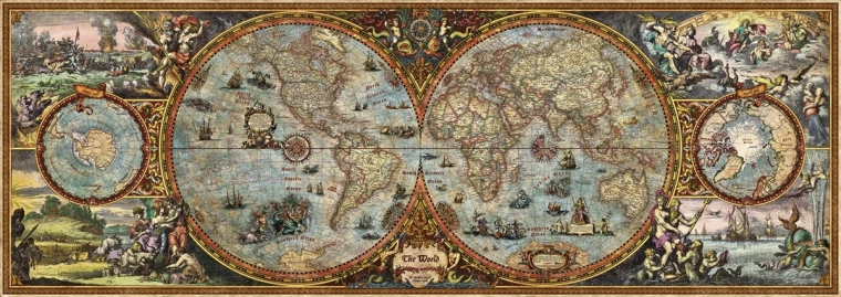 HEYE Panoramic Puzzle World Map (Hemispheres) 6000 Pieces