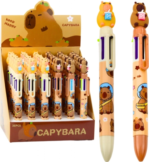 Long Colorful Capybara Pen with Cup