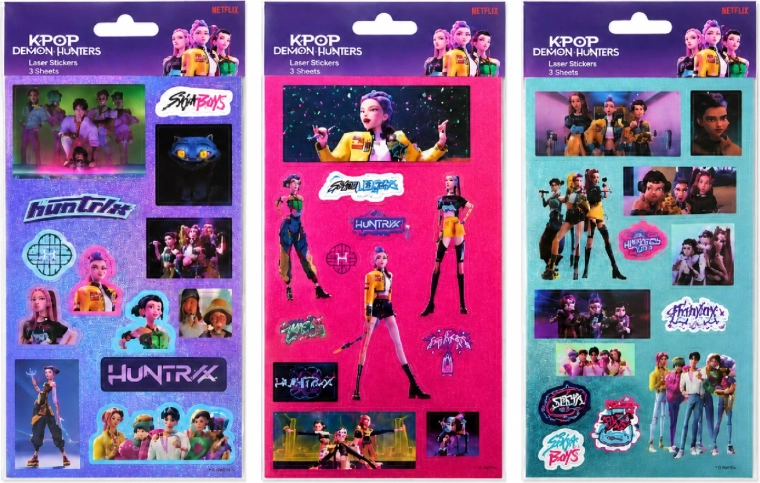 KPop Demon Hunters laser sticker set – 3 sheets
