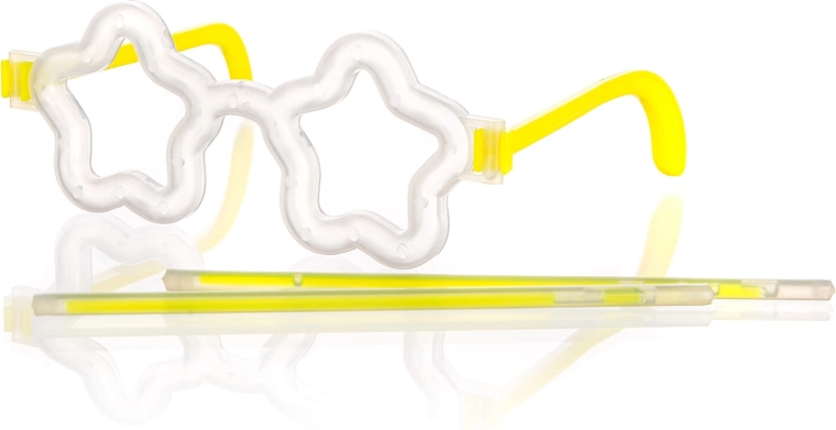 Glowing star-shaped glasses with 2 fluorescent bracelets 20 cm MY PARTY