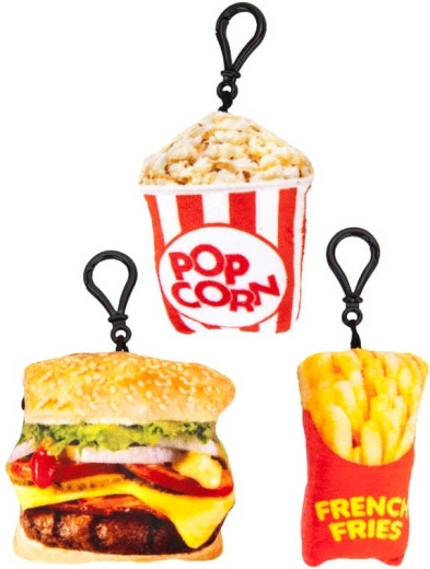 Plush fast food keychain with clip 10 cm - 1 piece