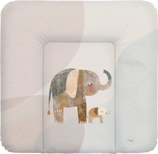 Ceba Baby soft changing mat for dresser, Basic Elephant Family, 75 × 72 cm