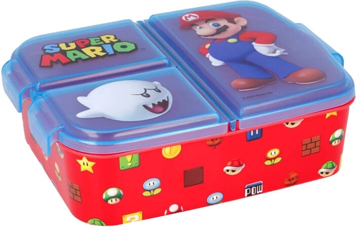 Stor snack box Super Mario with 3 compartments (blue-red)