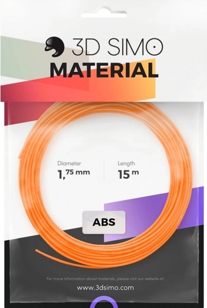 ABS II Filament for 3D Pens and 3D Printing – 15 m Set (Orange, Black, White)