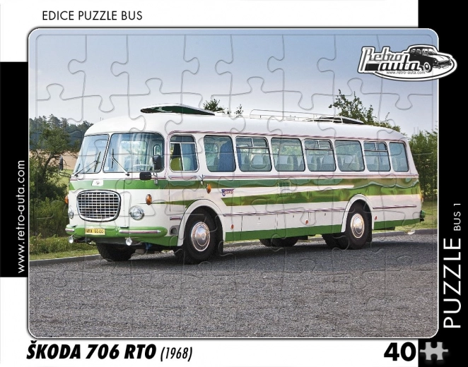 Retro car puzzle bus Škoda 706 RTO 40 pieces