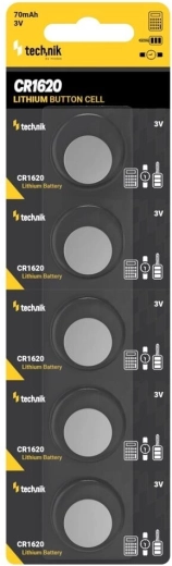 Technik Platinum lithium button battery CR1620 3 V (pack of 5)