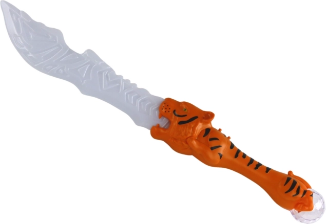 Light-up sword with tiger-shaped handle – orange