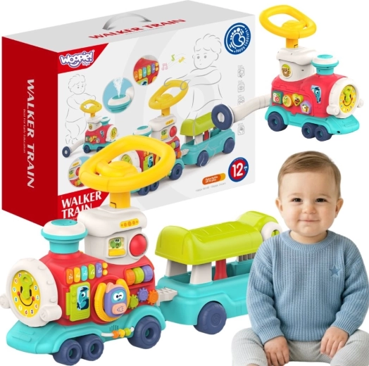 Woopie Baby интерактивен локомотив 2в1 – проходилка (буталка) и колело за яздене с пара