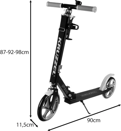 Large 200 mm wheels for a smooth ride