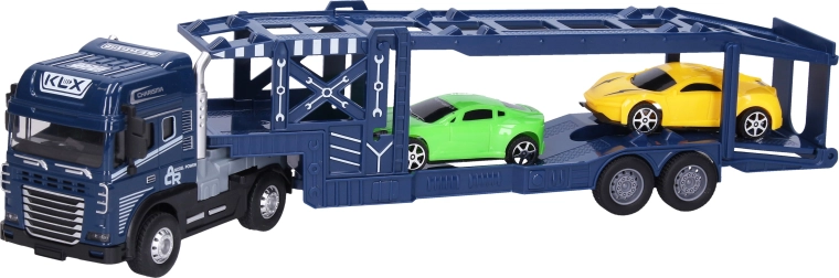 Metal car carrier truck with friction drive, lights and sounds