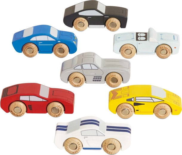 Дървени спортни колички Le Toy Van – комплект 7 бр.