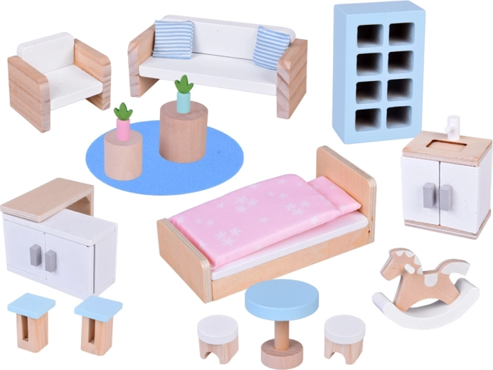 Богат комплект от дървени мебели