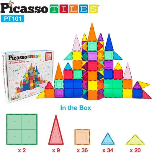 Picasso Magnetic Building Set with Basic Pieces - 101 Pieces
