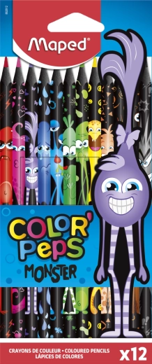 Триъгълни цветни моливи Maped Color'Peps Monster 12 бр.