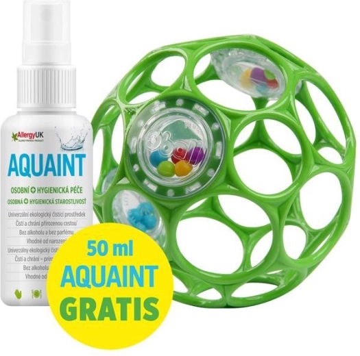Дрънкалка Oball 10 см seafoam + почистваща вода Aquaint 50 мл