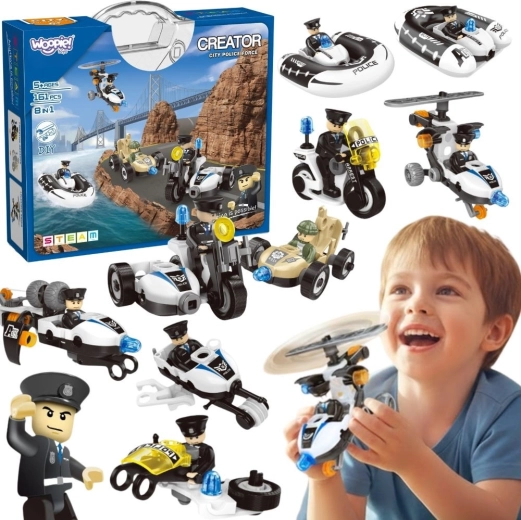Woopie Police Vehicle Construction Set 8-in-1