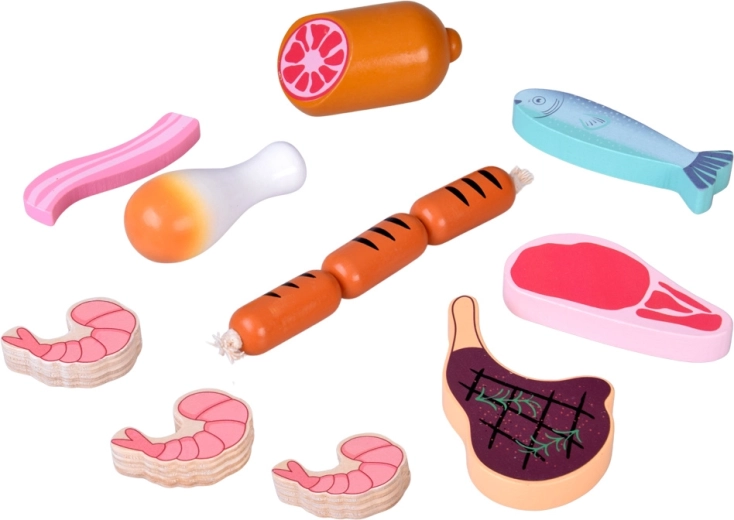 Реалистичен комплект меса и морски дарове