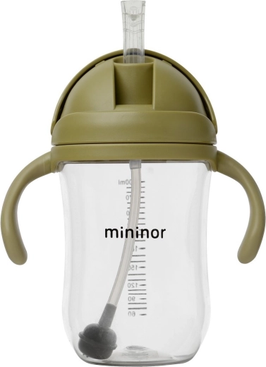 Mininor бутилка със сламка Tritan 330 мл moss green