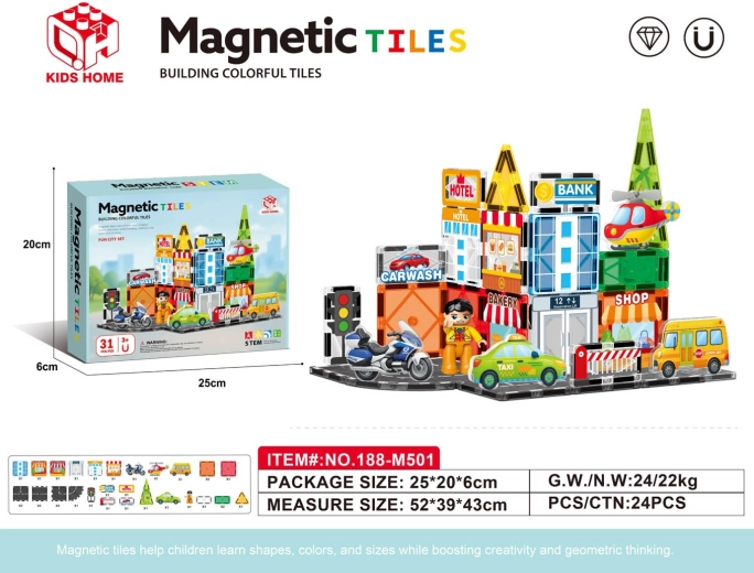 Magnetic City Building Set, 31 Pieces