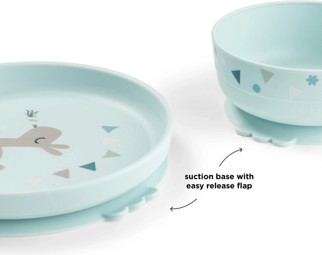 Done by Deer Foodie dining set with suction base Celebration blue