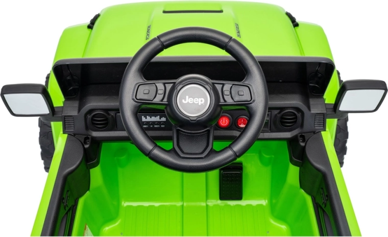 Detailed cockpit with Jeep steering wheel