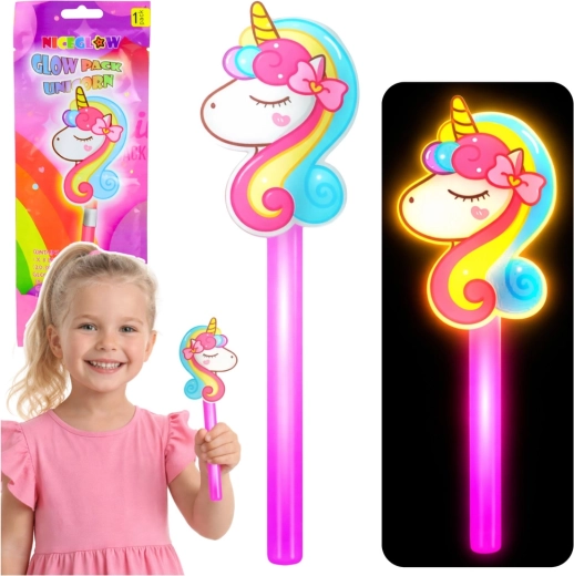 Neon Light-Up Magic Wand with Unicorn 25 cm