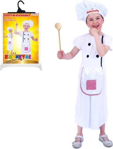 Carnival costume – girl chef, size M (116–128 cm)