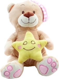 Plush Teddy Bear with Star Pink 23 cm