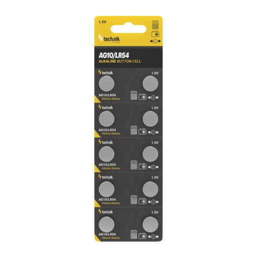 Алкална батерия тип копче AG10 LR54 1,5 V 10 бр.