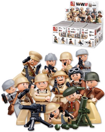 Sluban Army WWII mini soldier figure with accessories (blind bag) - 1 piece