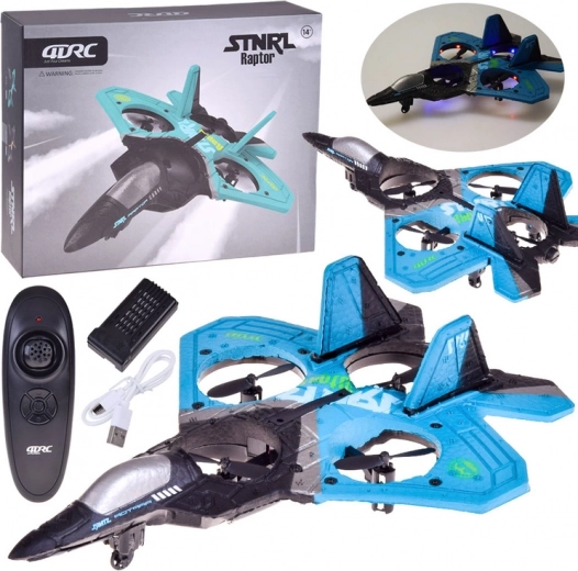 RC дрон във формата на изтребител Raptor с LED осветление – Не