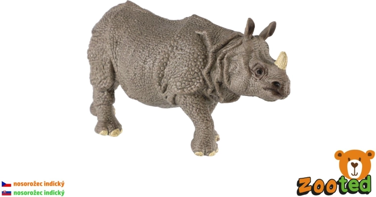 Indian rhinoceros – plastic figurine 13 cm - 1 piece