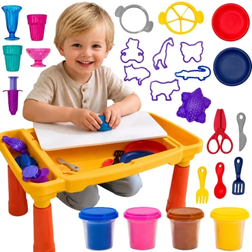 Woopie creative modeling clay table with accessories, 40 pieces