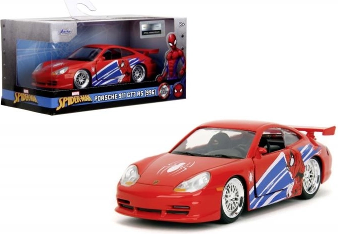 Метален модел на автомобил Porsche 911 GT3 RS Spider‑Man 1:32