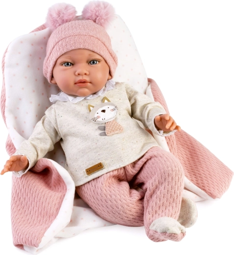 Guca Nerea weighted realistic baby doll with sounds and soft fabric body, 42 cm