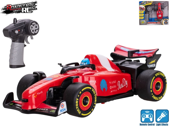 Roadstar RC Formula Car with Lights 2.4 GHz, Red, 13.5 cm