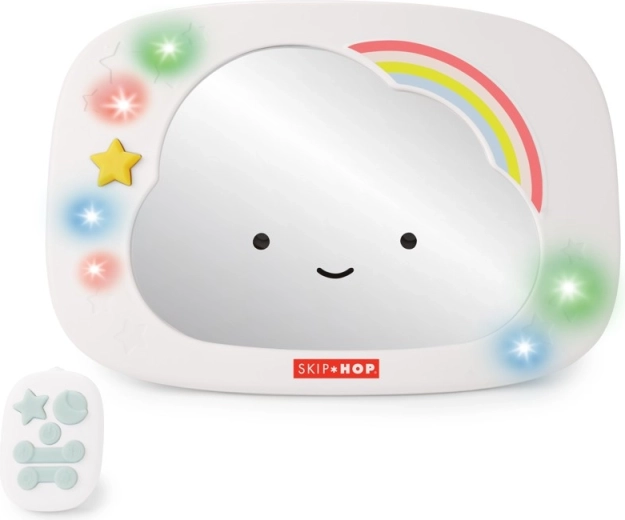 Обратно огледало за детска седалка със светлини и звуци Silver Lining Cloud от SKIP HOP