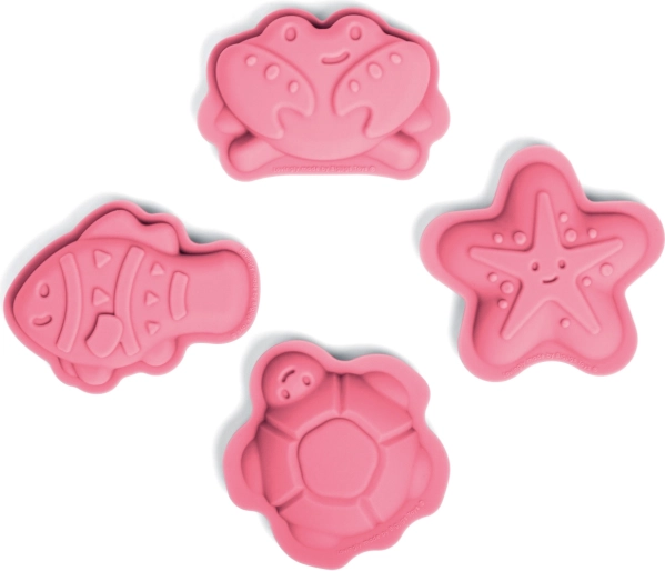 Bigjigs Toys силиконови формички за пясък – розови морски форми